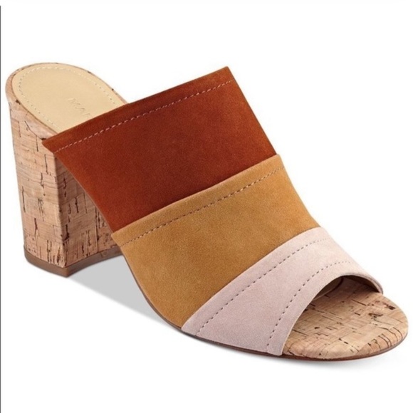 Mules Marc Fisher Prenna En Daim Et Denim Bleu - Taille 8.5 US - Talon Haut